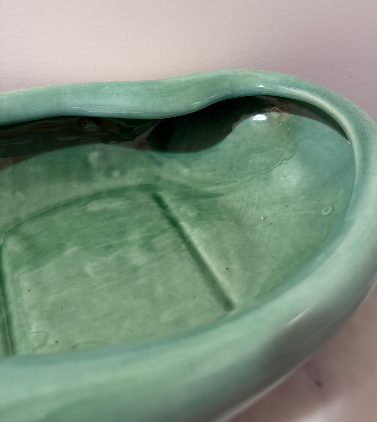 Vintage Haeger Green Kidney Bowl