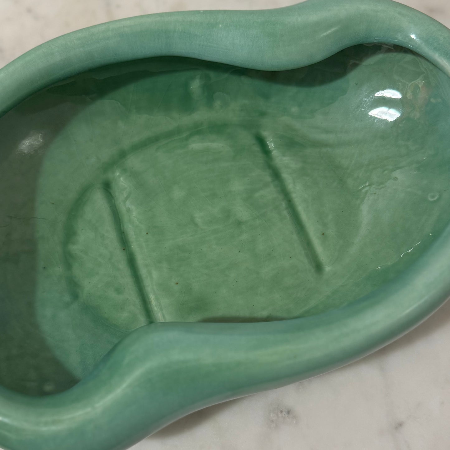 Vintage Haeger Green Kidney Bowl