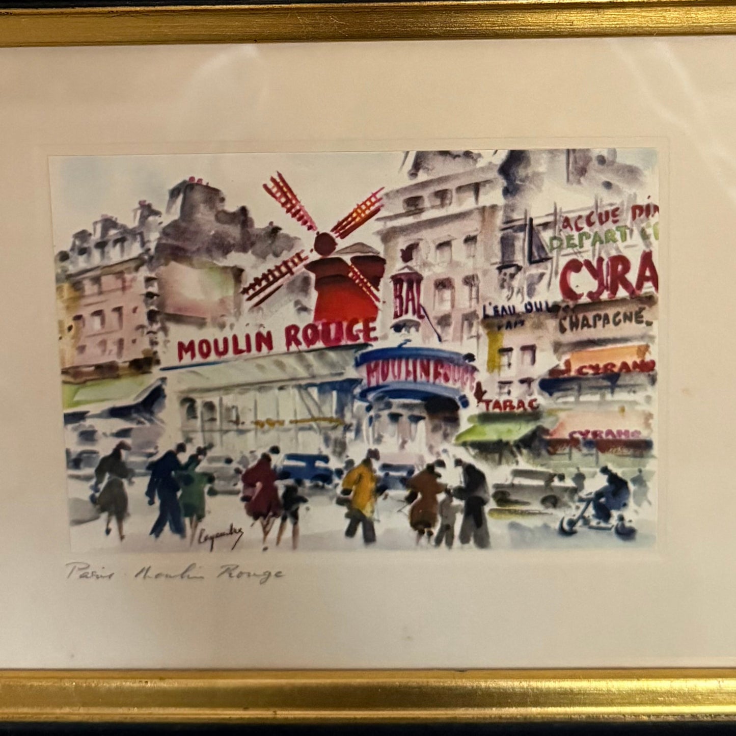 Vintage Moulin Rouge Paris France Print