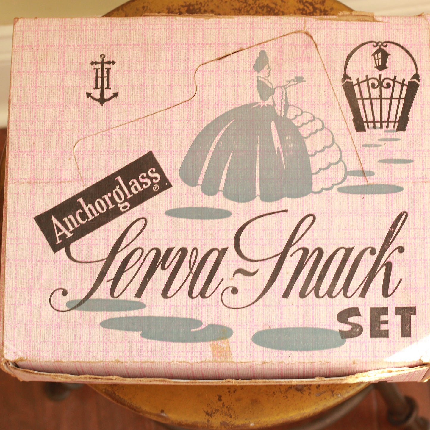 Vintage Anchorglass Serva Snack Set