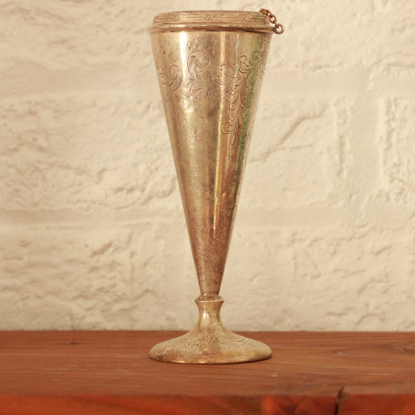 Vintage Silver Fluted Flower Vase