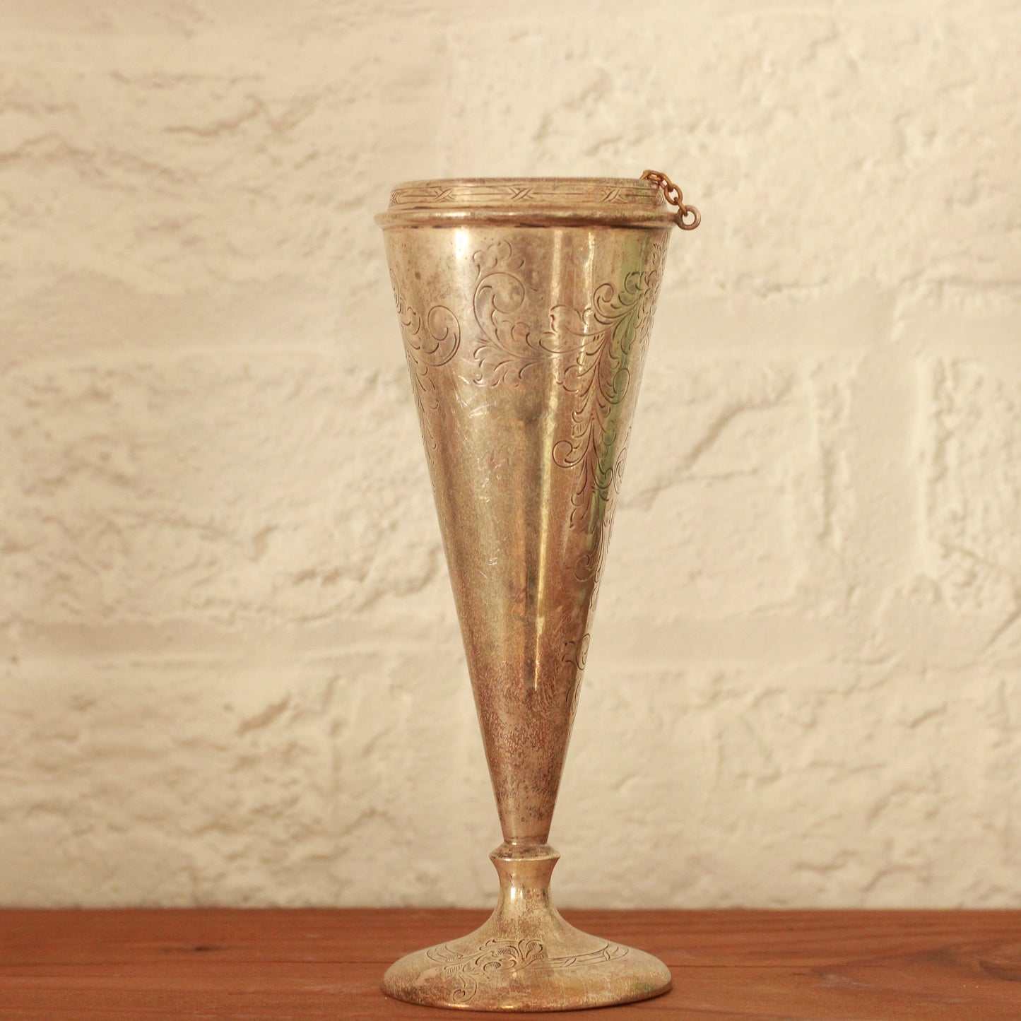 Vintage Silver Fluted Flower Vase