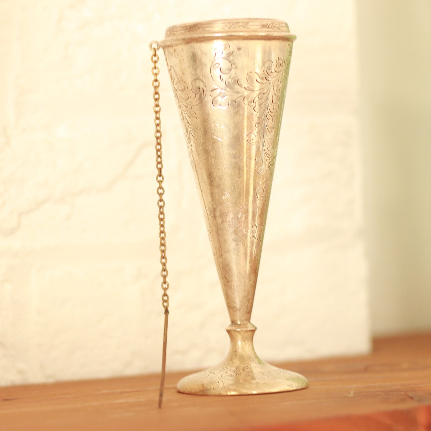 Vintage Silver Fluted Flower Vase