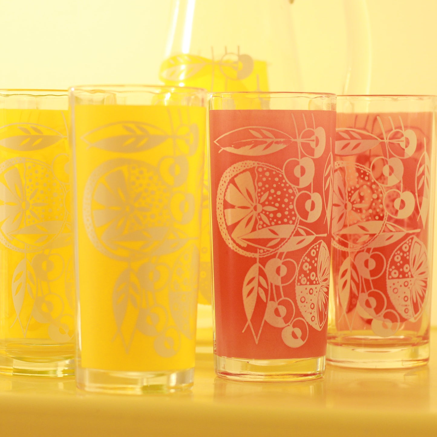 Vintage Juice Carafe & Glasses