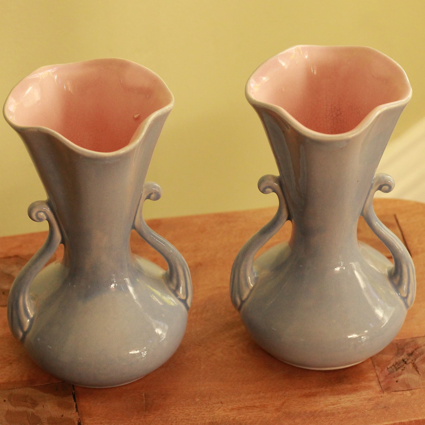 Vintage Red Wing Blue + Pink Vase