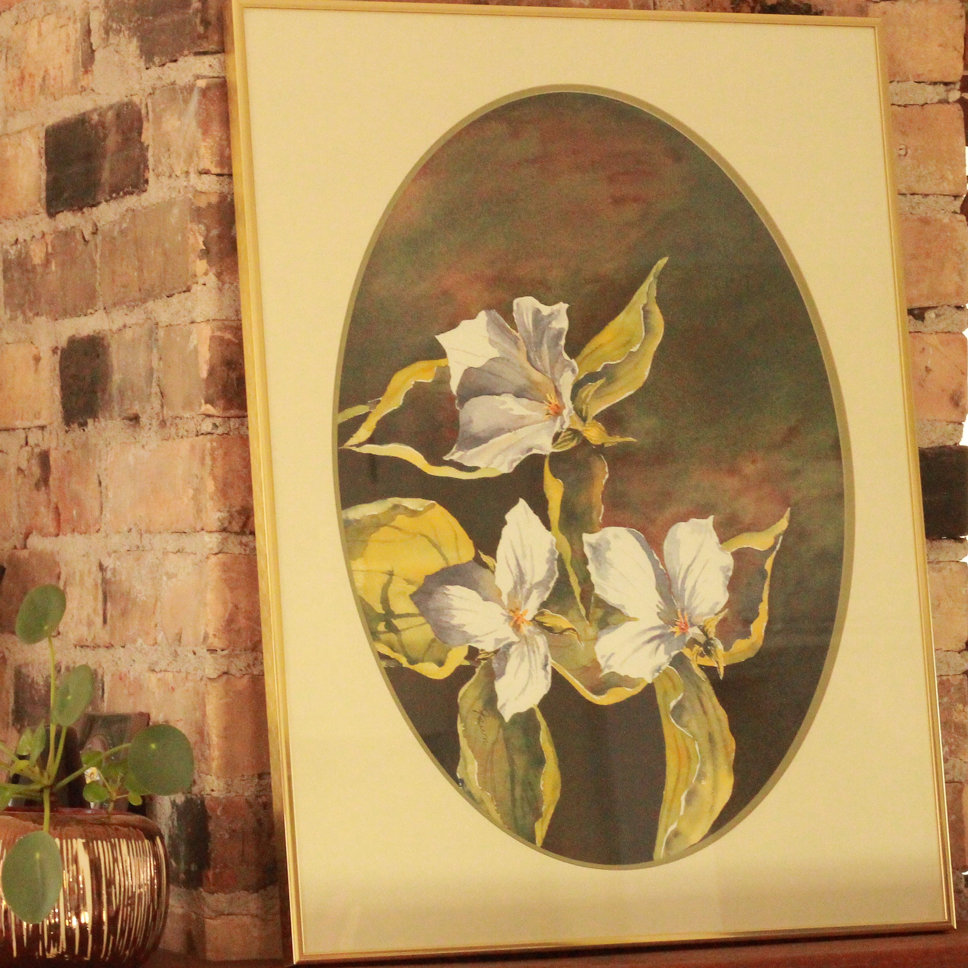 Trillium Flowers Watercolor by Fawn