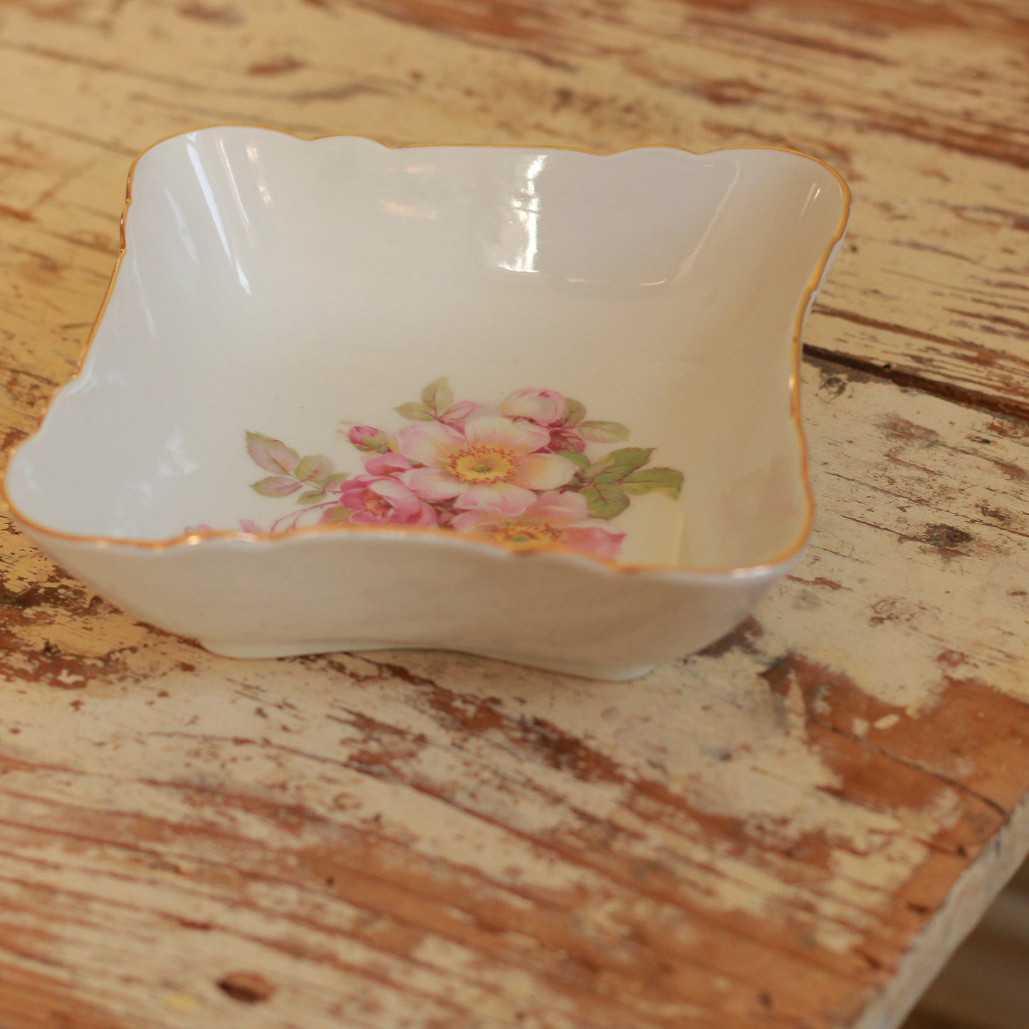 Vintage Schumann Arzberg Wild Rose Trinket Dish