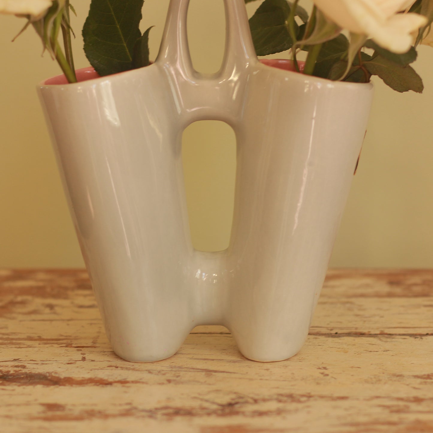 Vintage Red Wing Double Vase