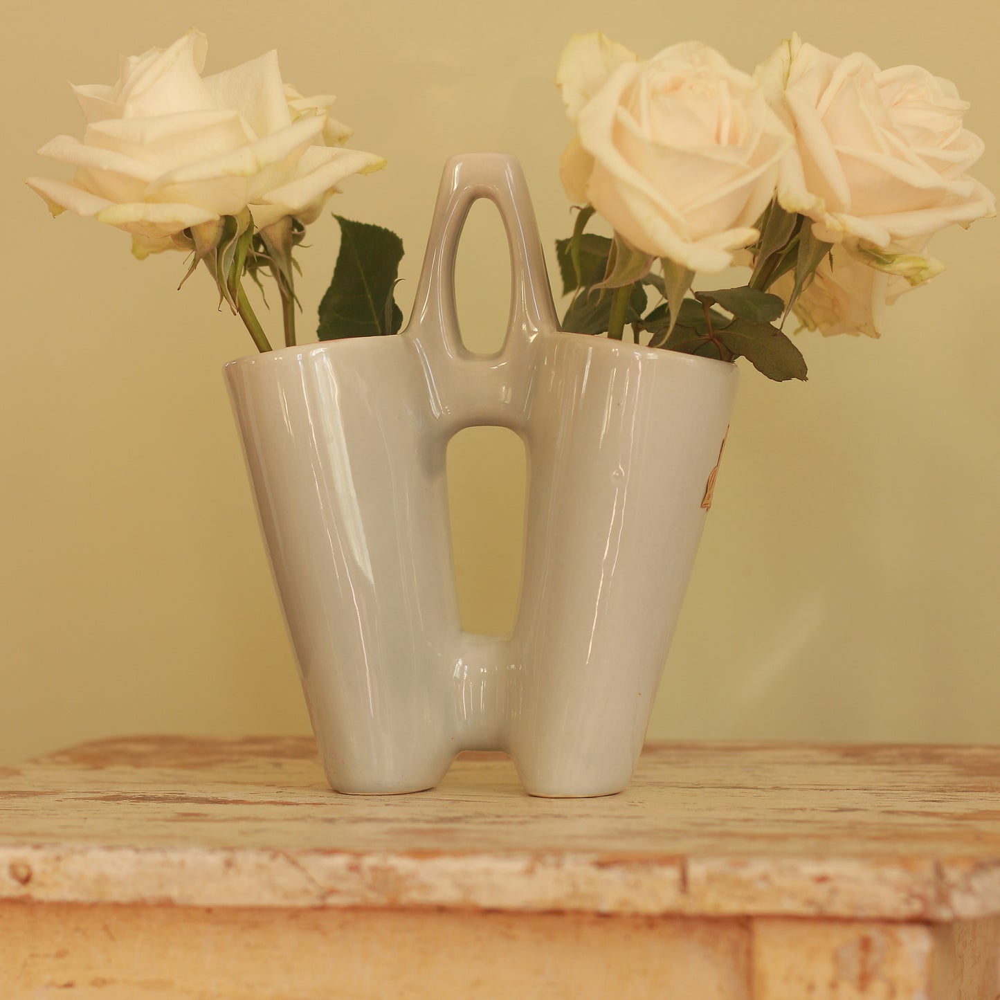 Vintage Red Wing Double Vase