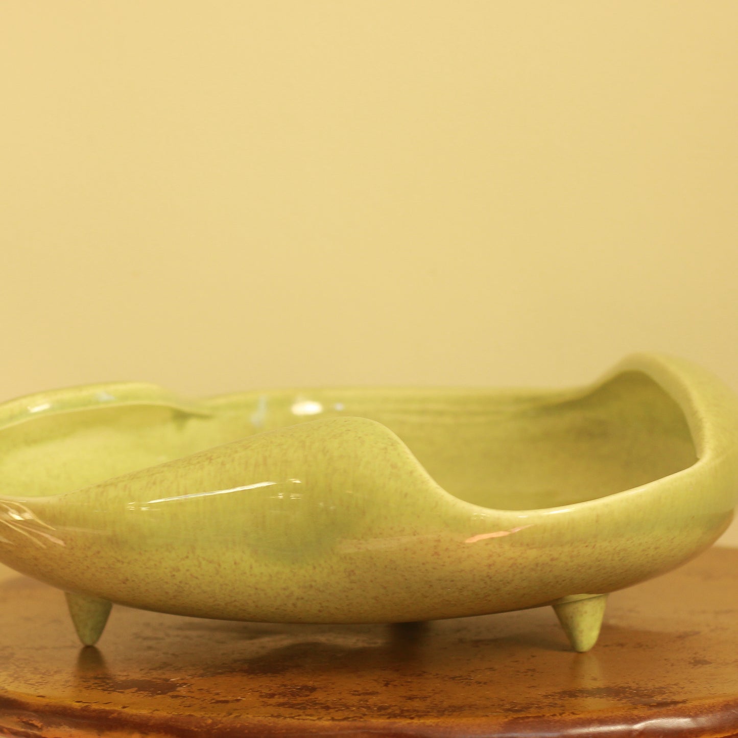 MCM Red Wing Green Speckled Console Bowl