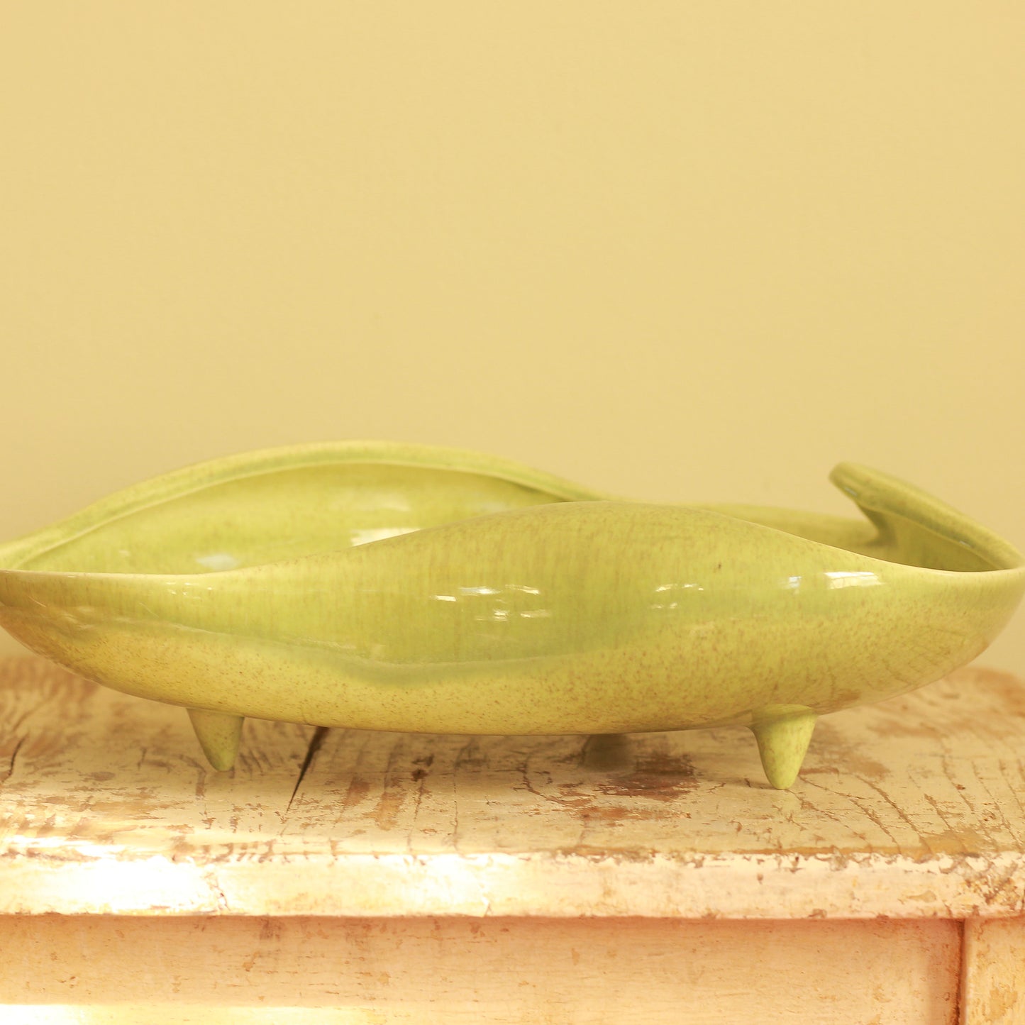 MCM Red Wing Green Speckled Console Bowl