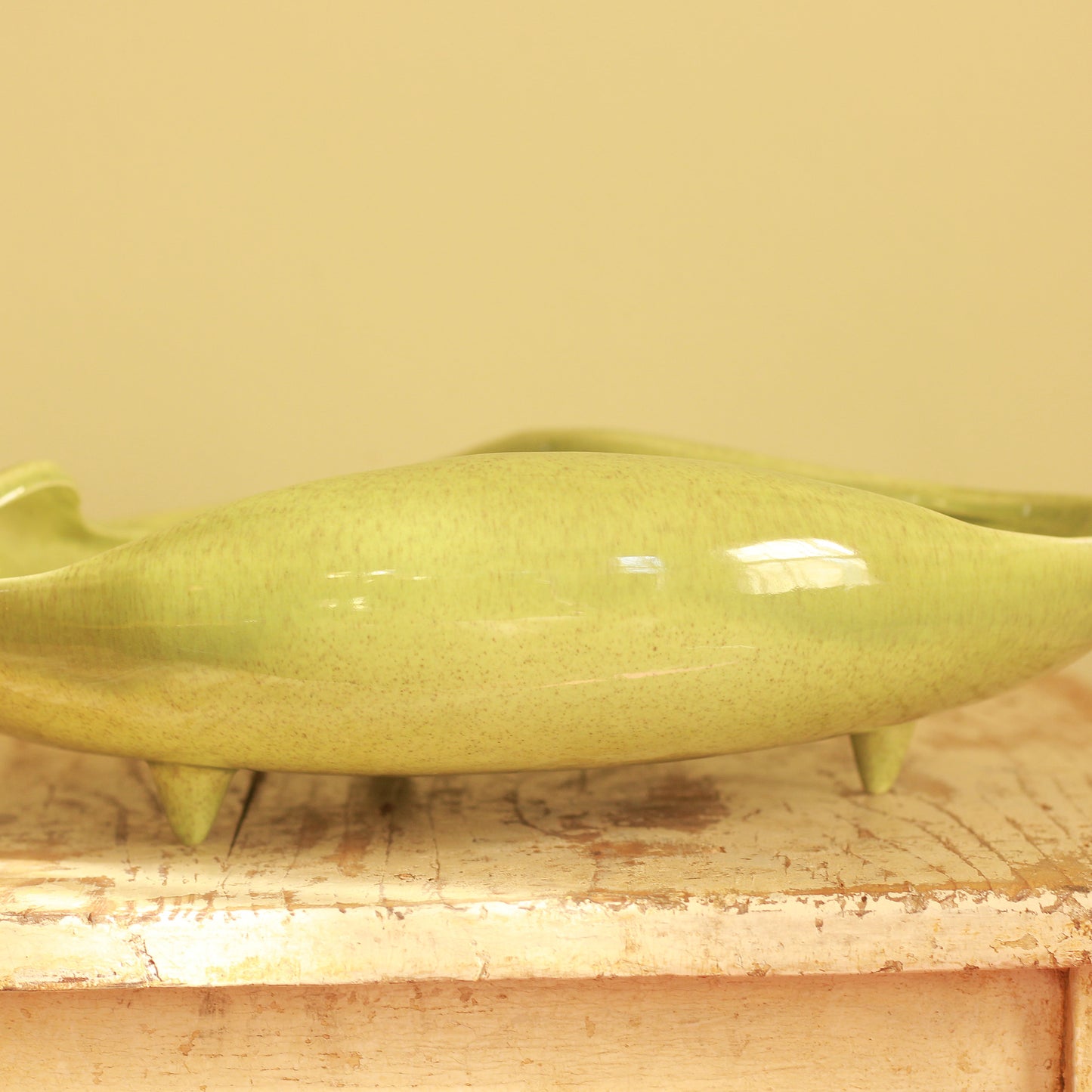 MCM Red Wing Green Speckled Console Bowl