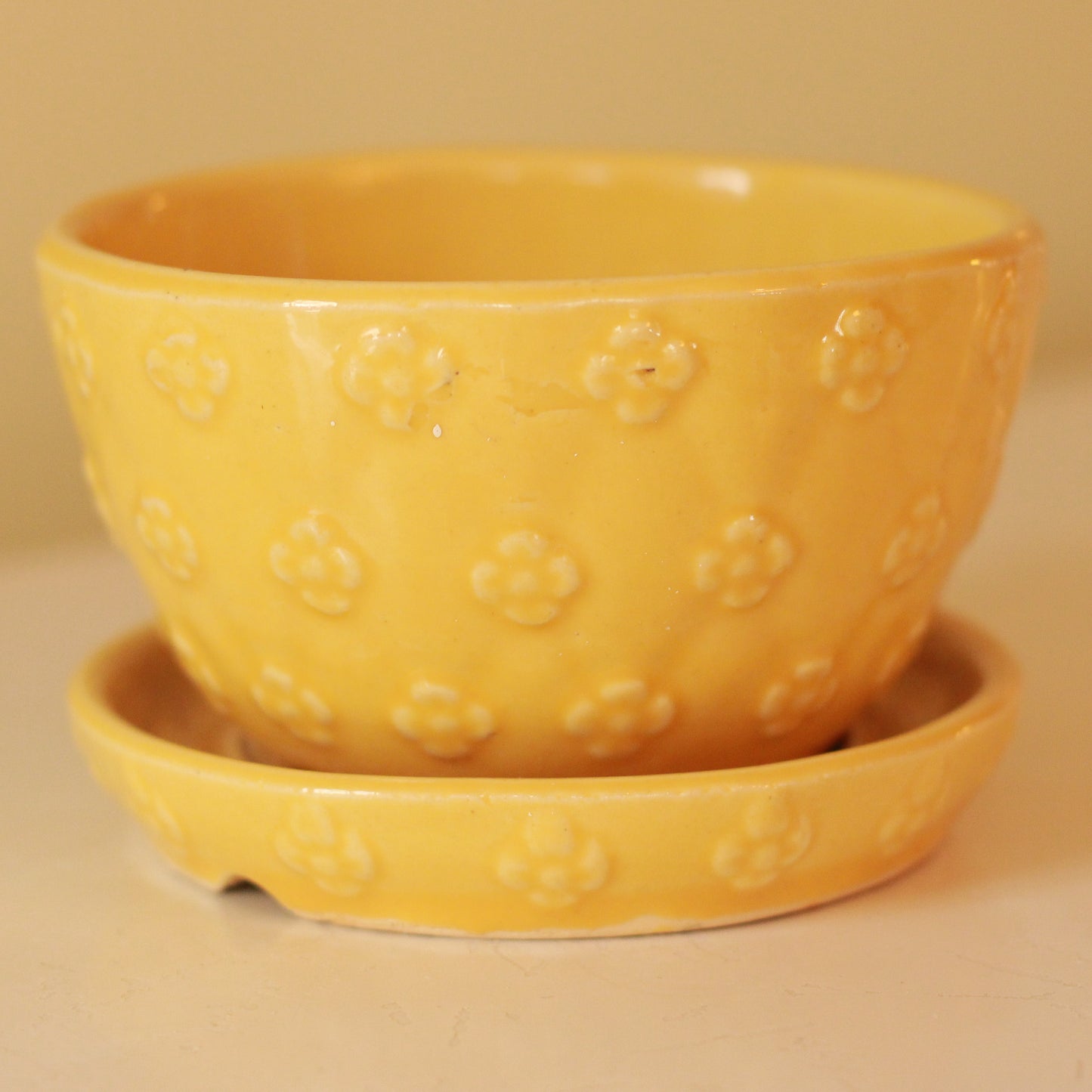 Vintage Shawnee Yellow Planter
