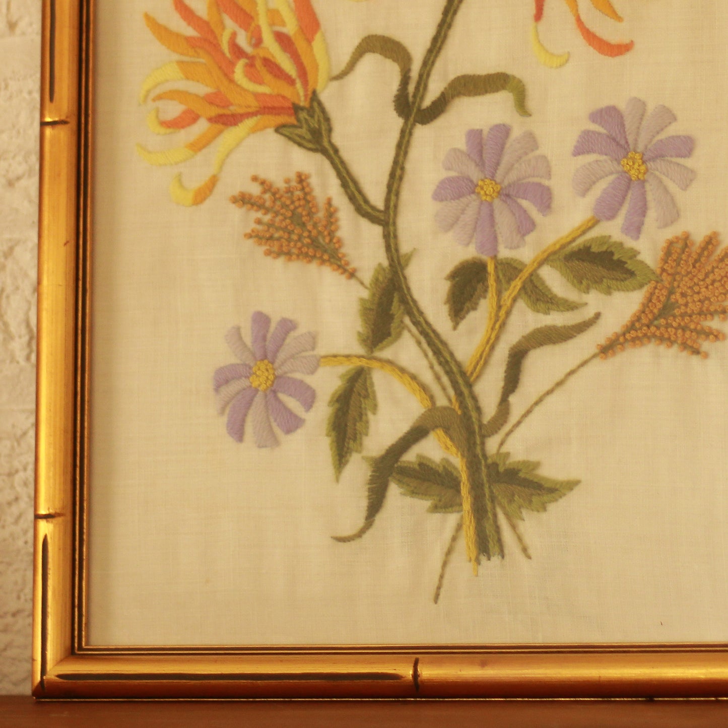 Vintage Floral Framed Needlework