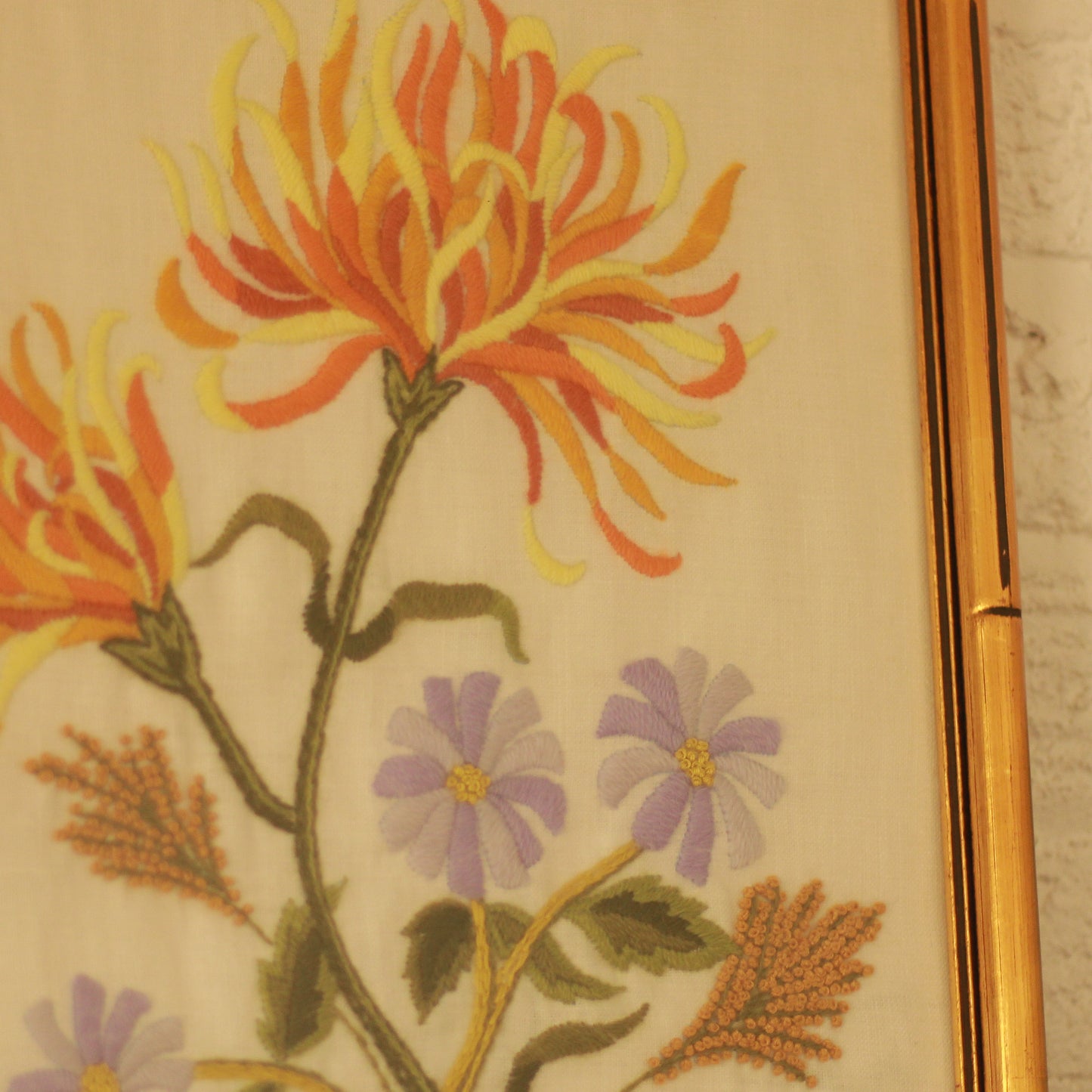 Vintage Floral Framed Needlework
