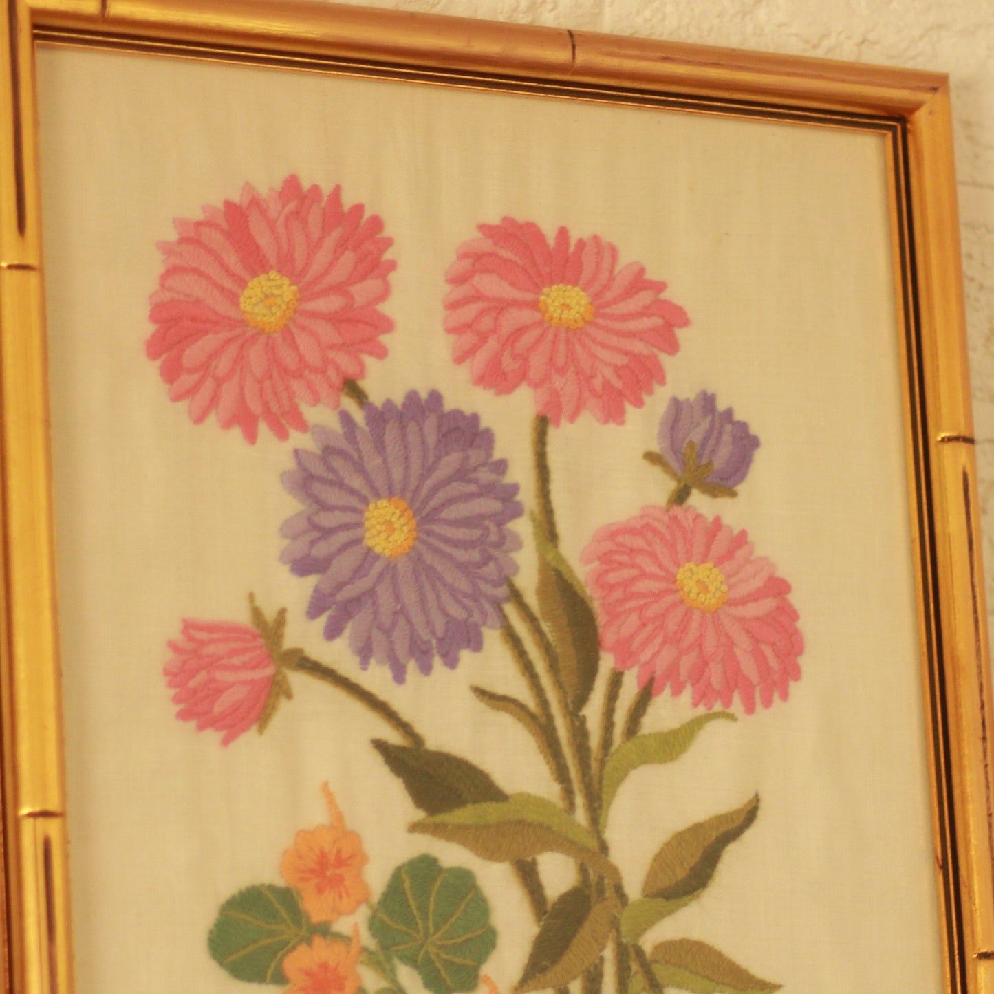 Vintage Floral Framed Needlework