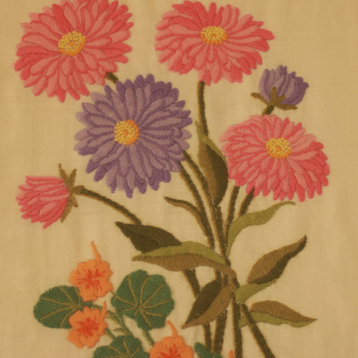 Vintage Floral Framed Needlework