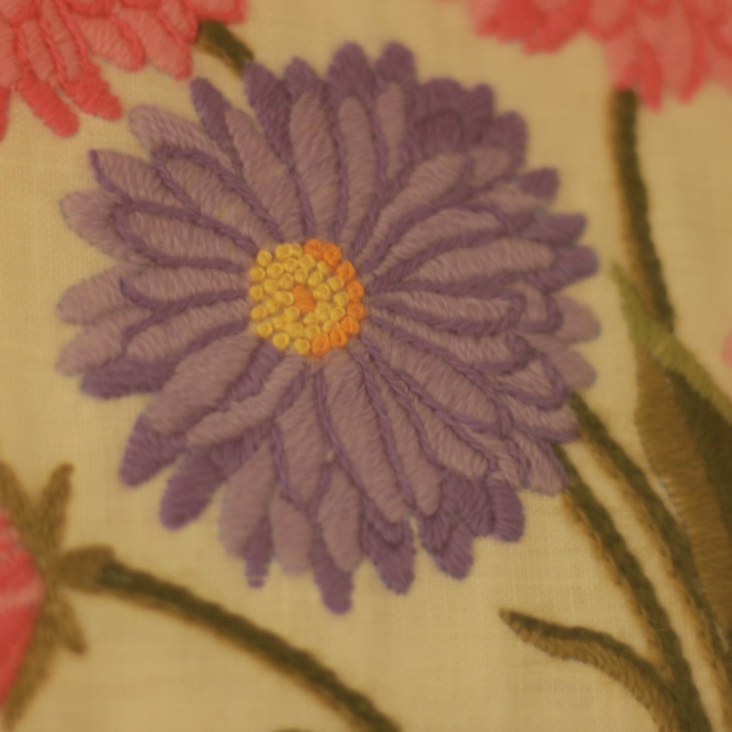 Vintage Floral Framed Needlework
