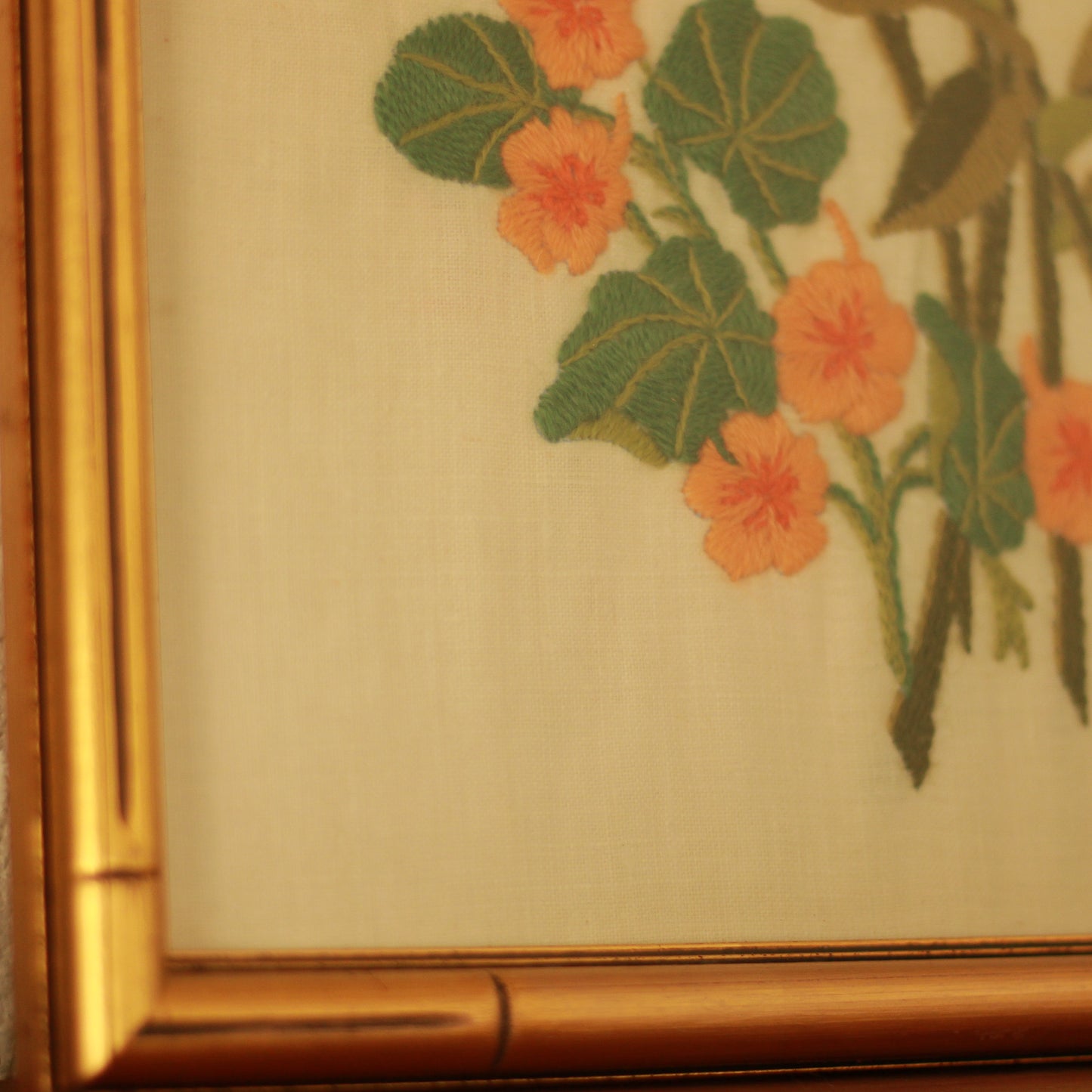 Vintage Floral Framed Needlework