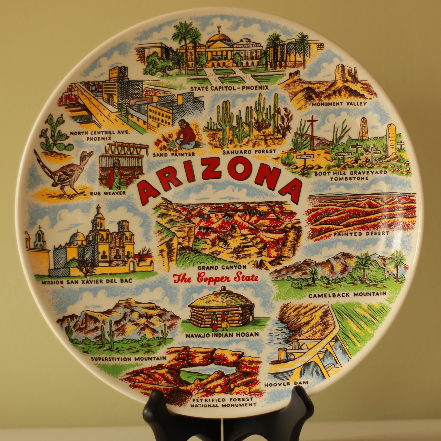 Vintage Arizona Souvenir Plate