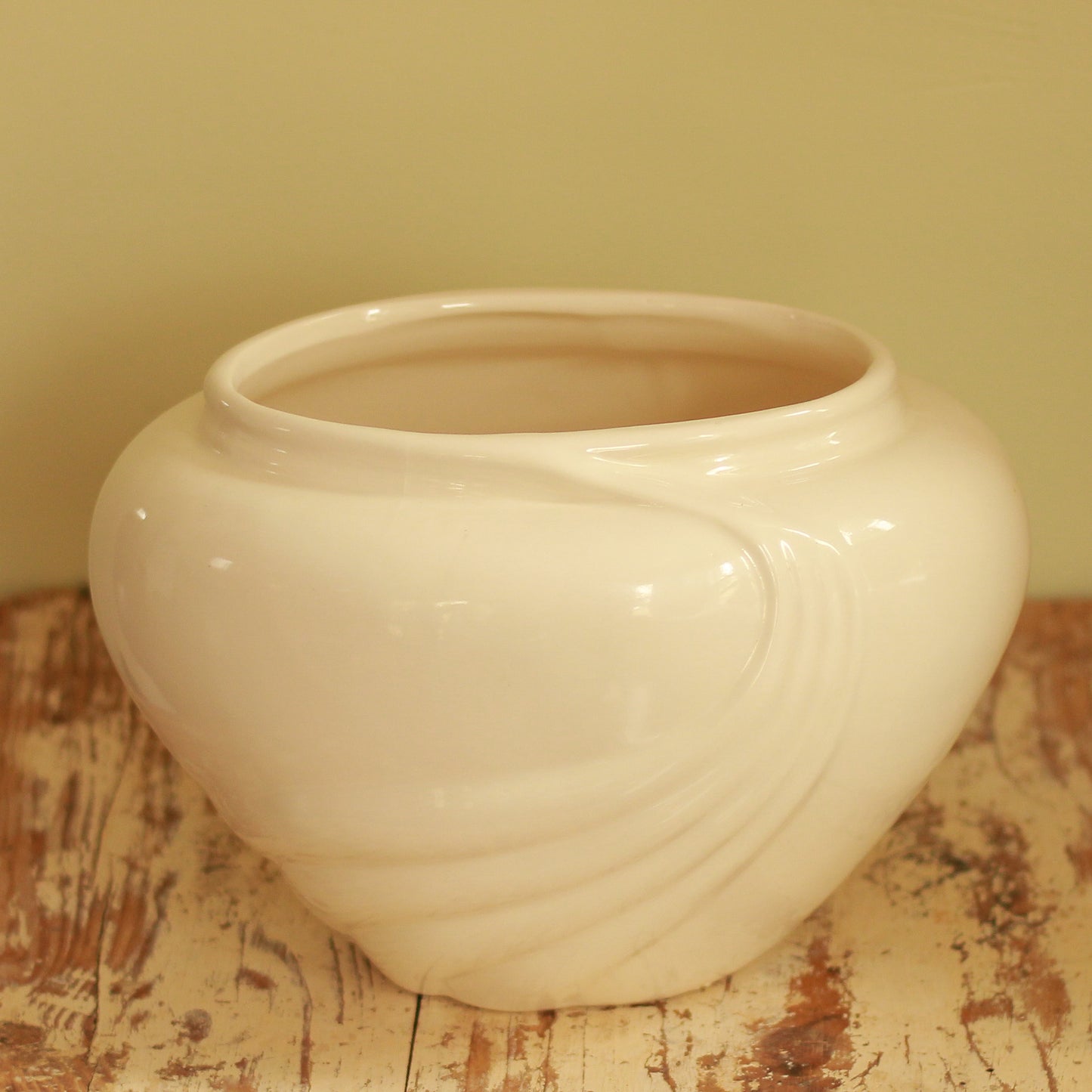 Vintage Haeger Pottery White Art Deco Vase