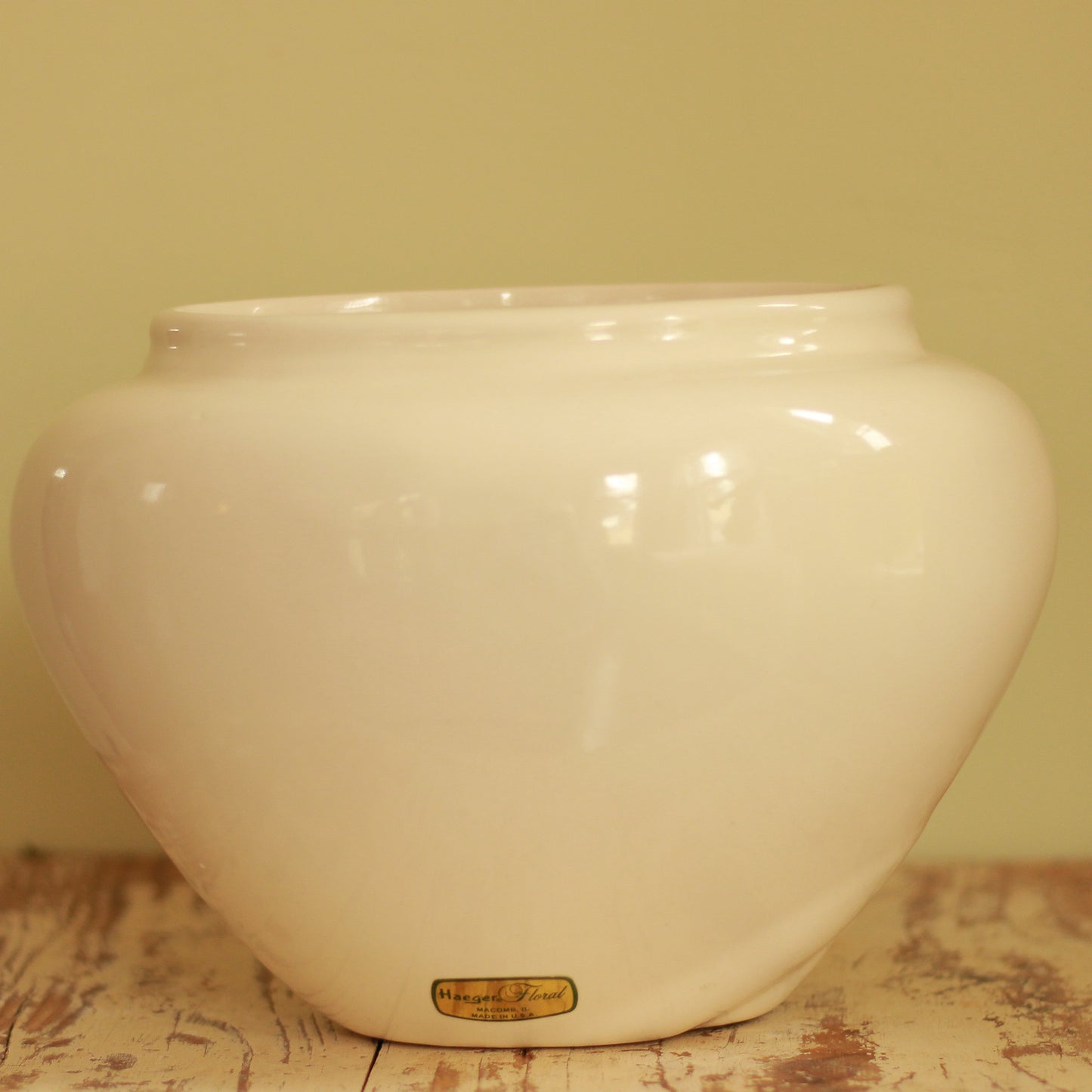 Vintage Haeger Pottery White Art Deco Vase