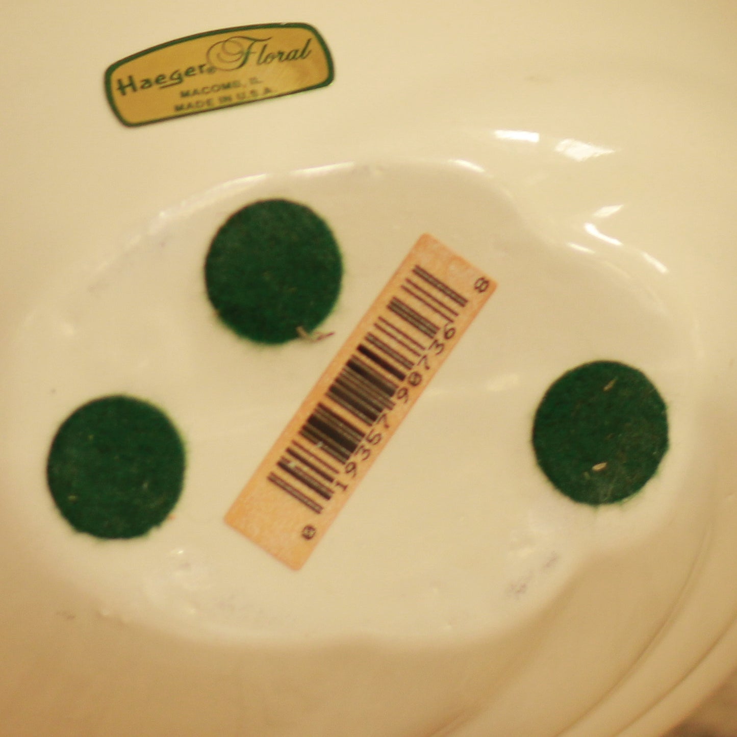 Vintage Haeger Pottery White Art Deco Vase