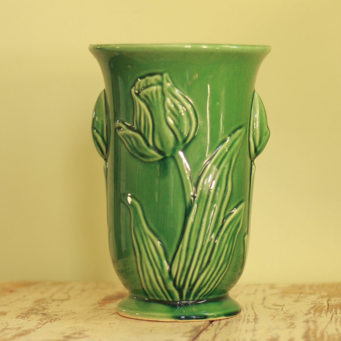 Vintage McCoy Tulip Green Vase