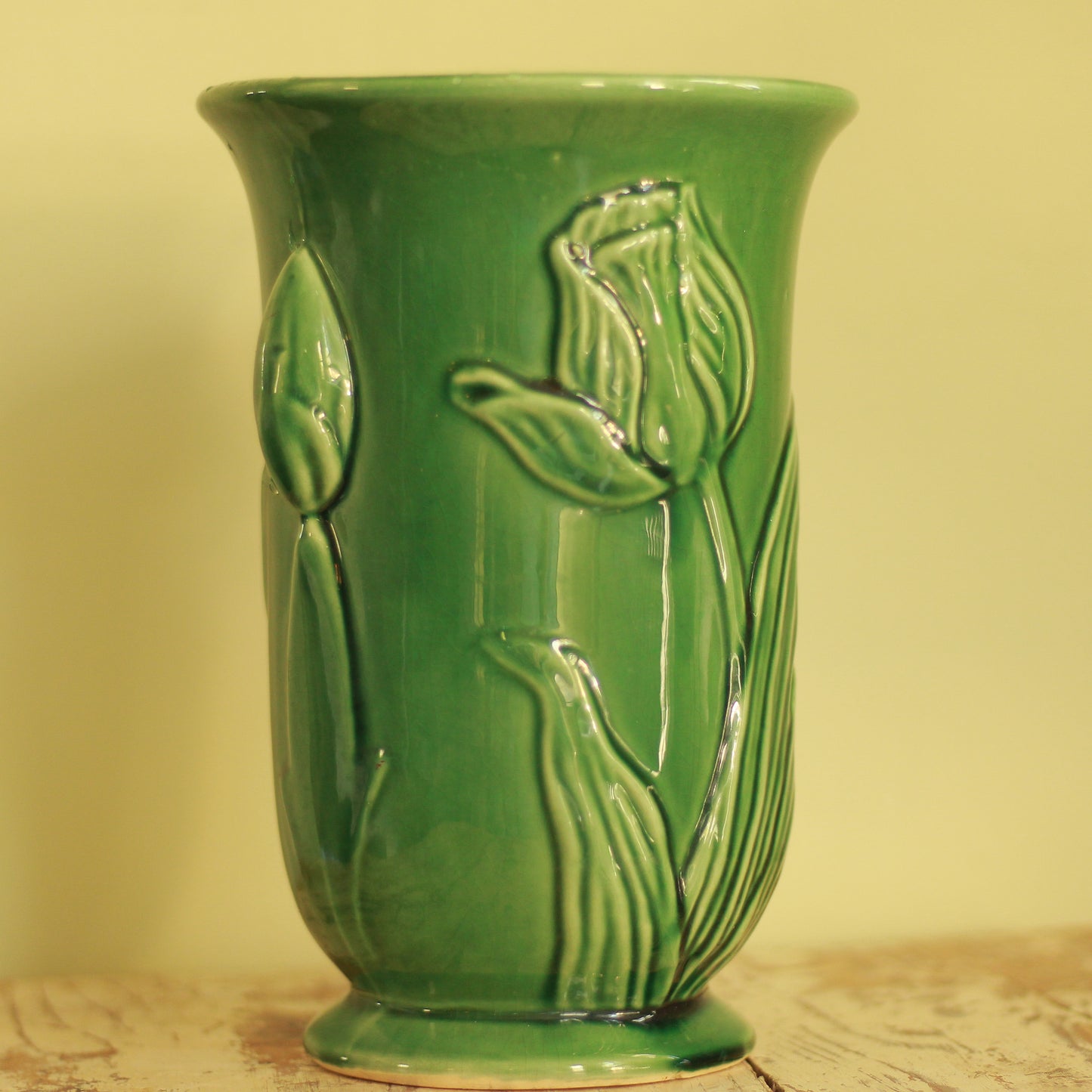Vintage McCoy Tulip Green Vase