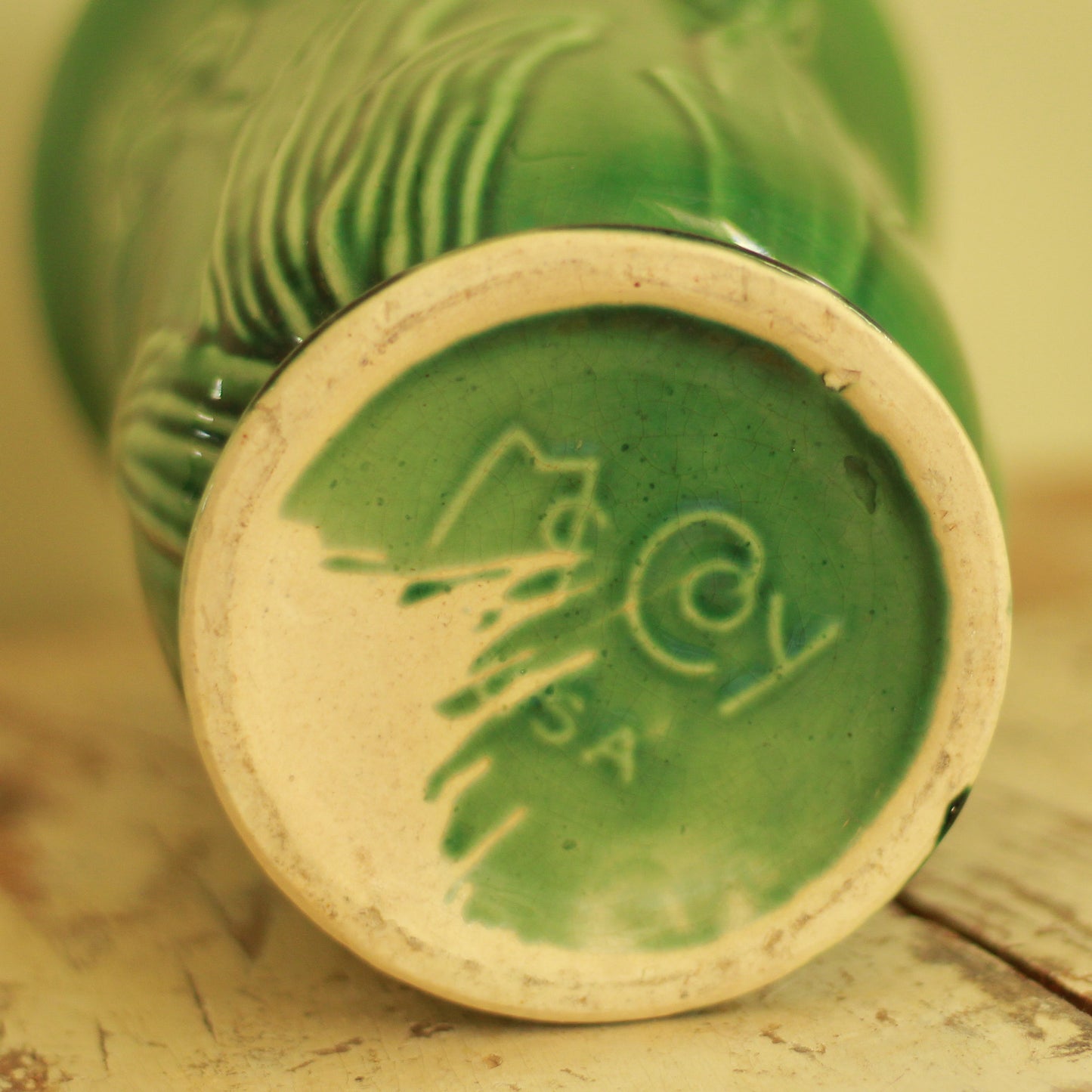 Vintage McCoy Tulip Green Vase