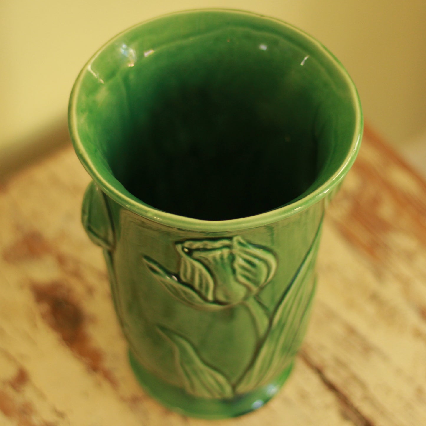 Vintage McCoy Tulip Green Vase