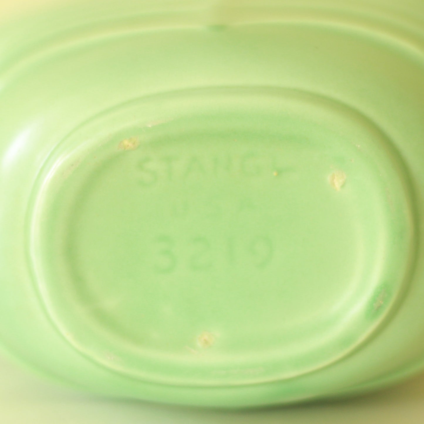 Vintage Stangl Jade Green Leaf Fan Vase