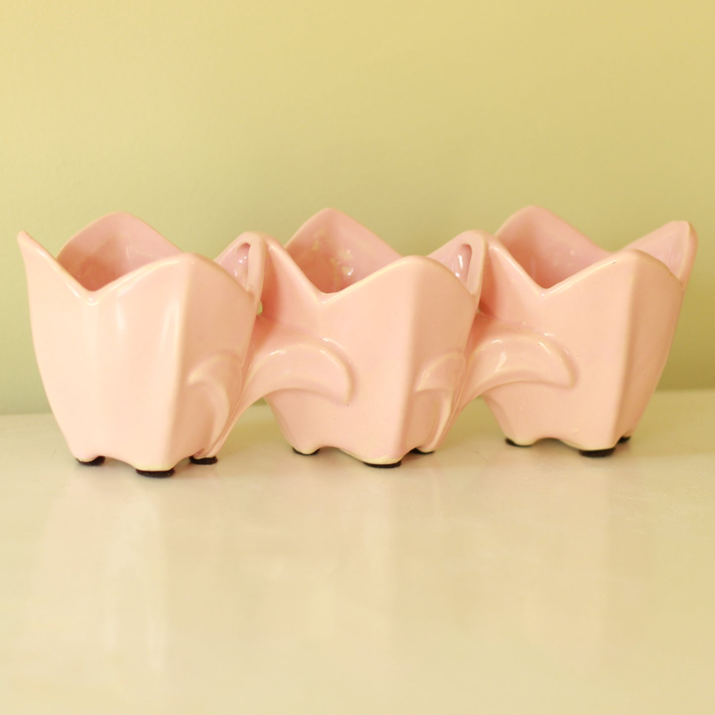 Vintage Triple Tulip Pink Planter