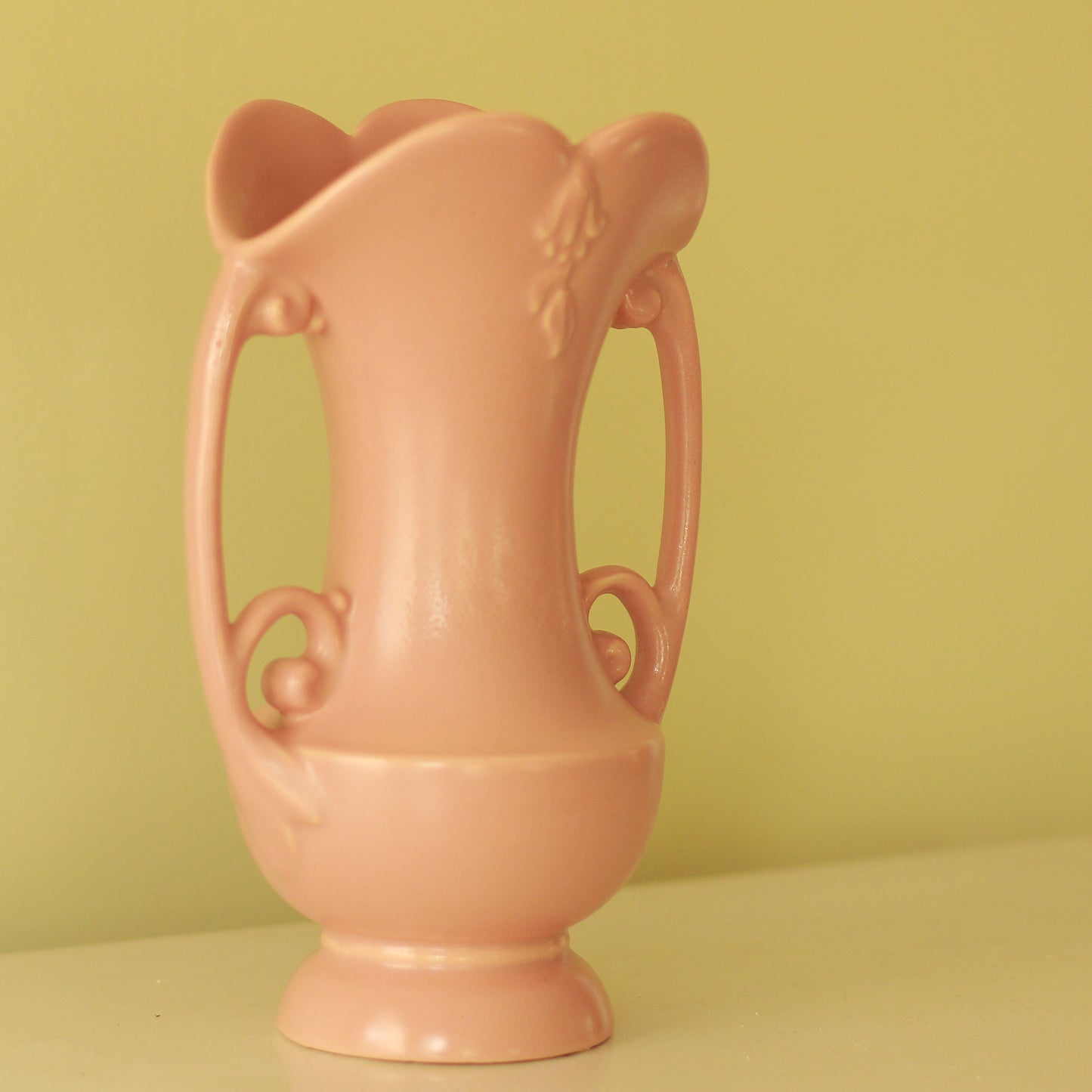 Vintage Abingdon Pink Double Handled Vase
