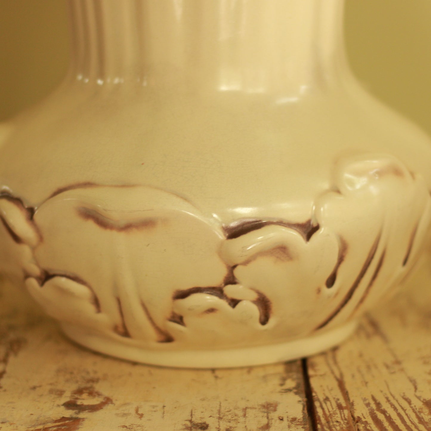 Vintage Rumrill Floral Vase in Ivory