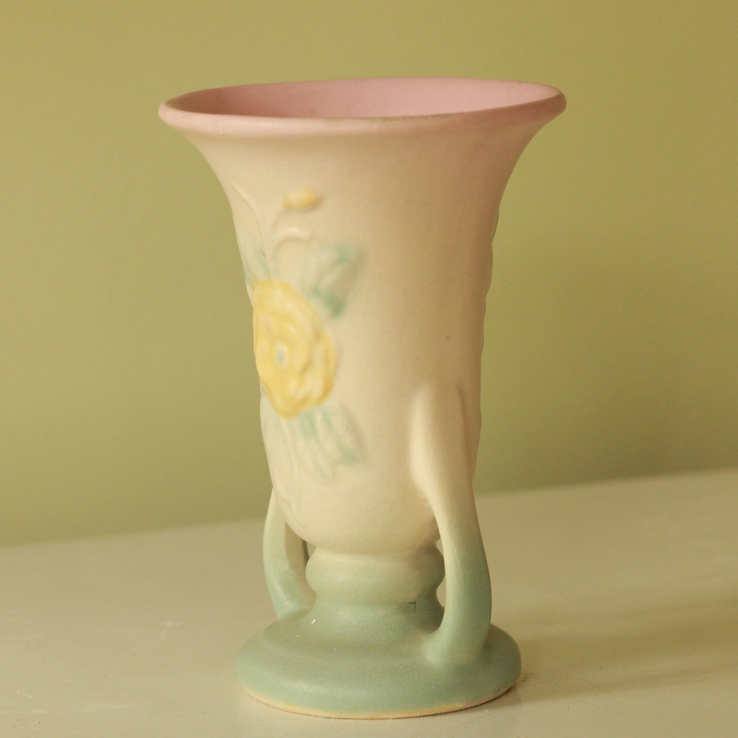 Vintage Hull Pottery Open Rose Vase