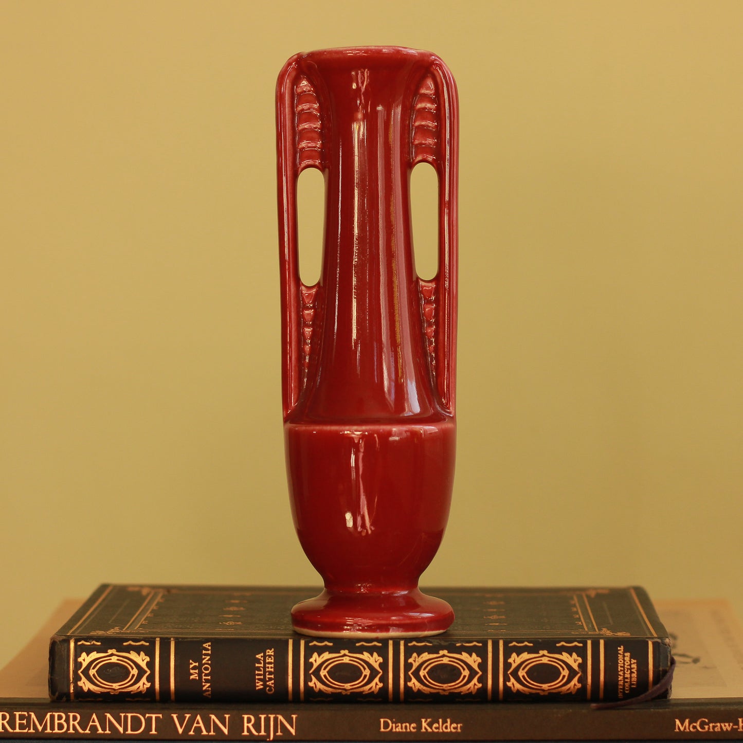 Vintage USA Pottery Double Handled Vase