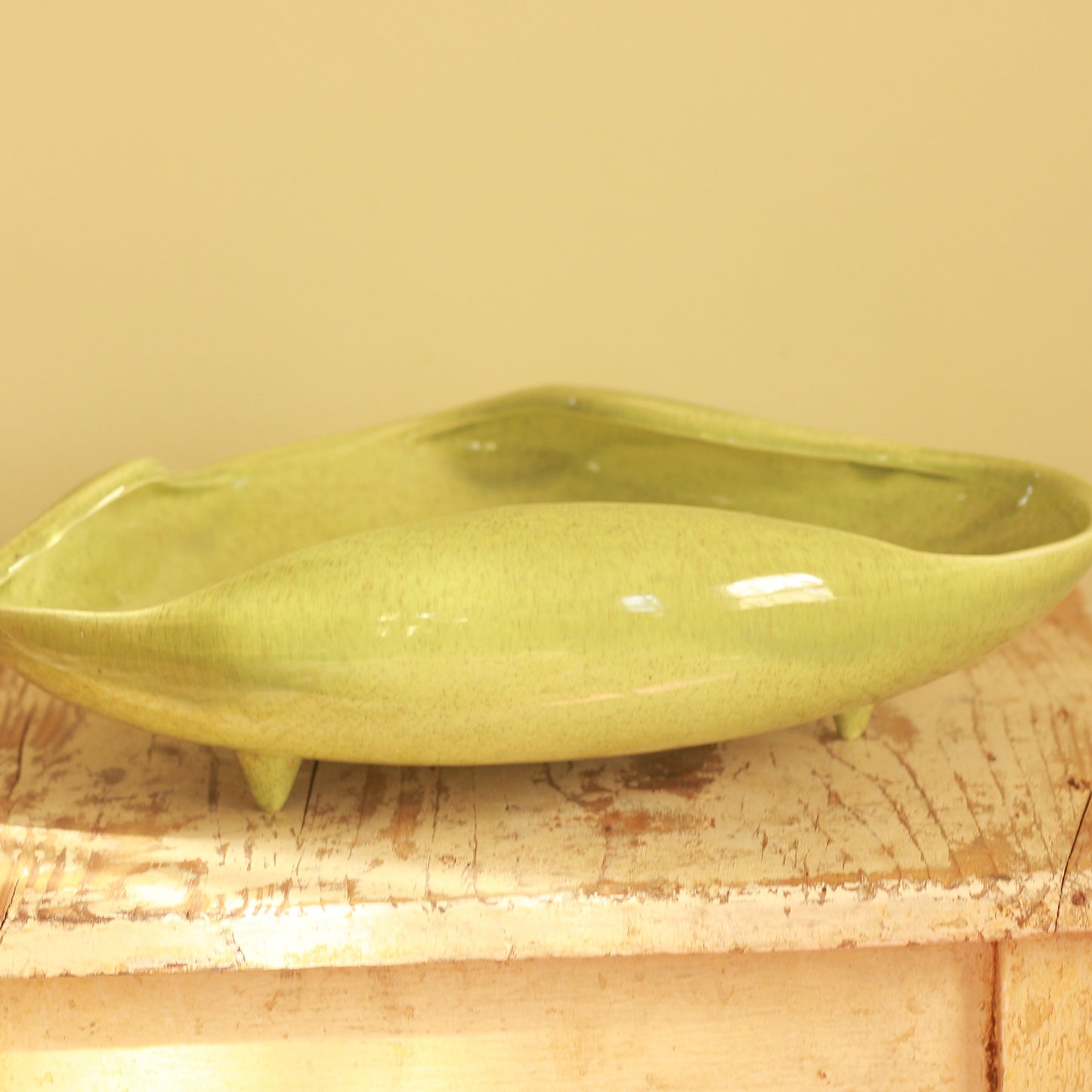 MCM Red Wing Green Speckled Console Bowl