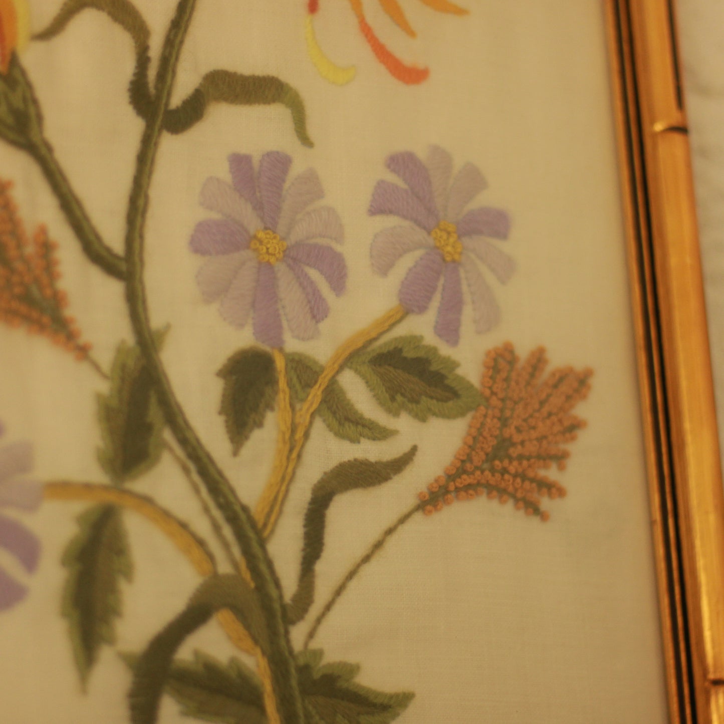 Vintage Floral Framed Needlework
