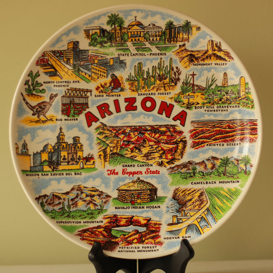 Vintage Arizona Souvenir Plate