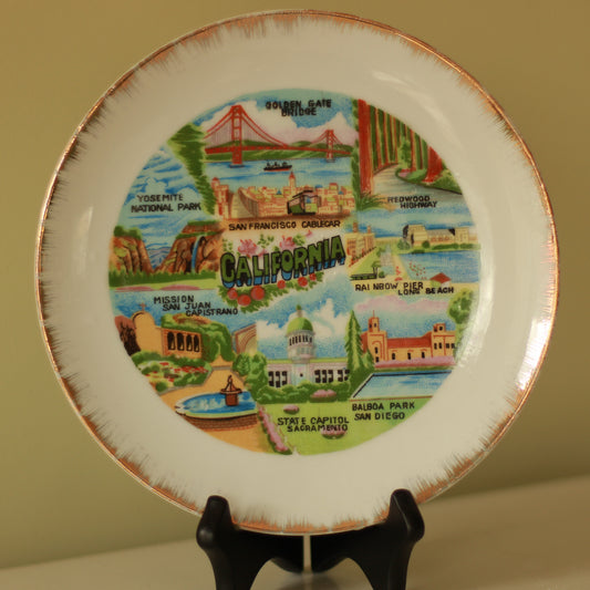 Vintage California Souvenir Plate