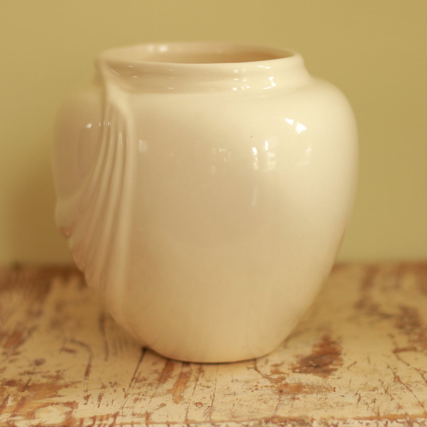 Vintage Haeger Pottery White Art Deco Vase